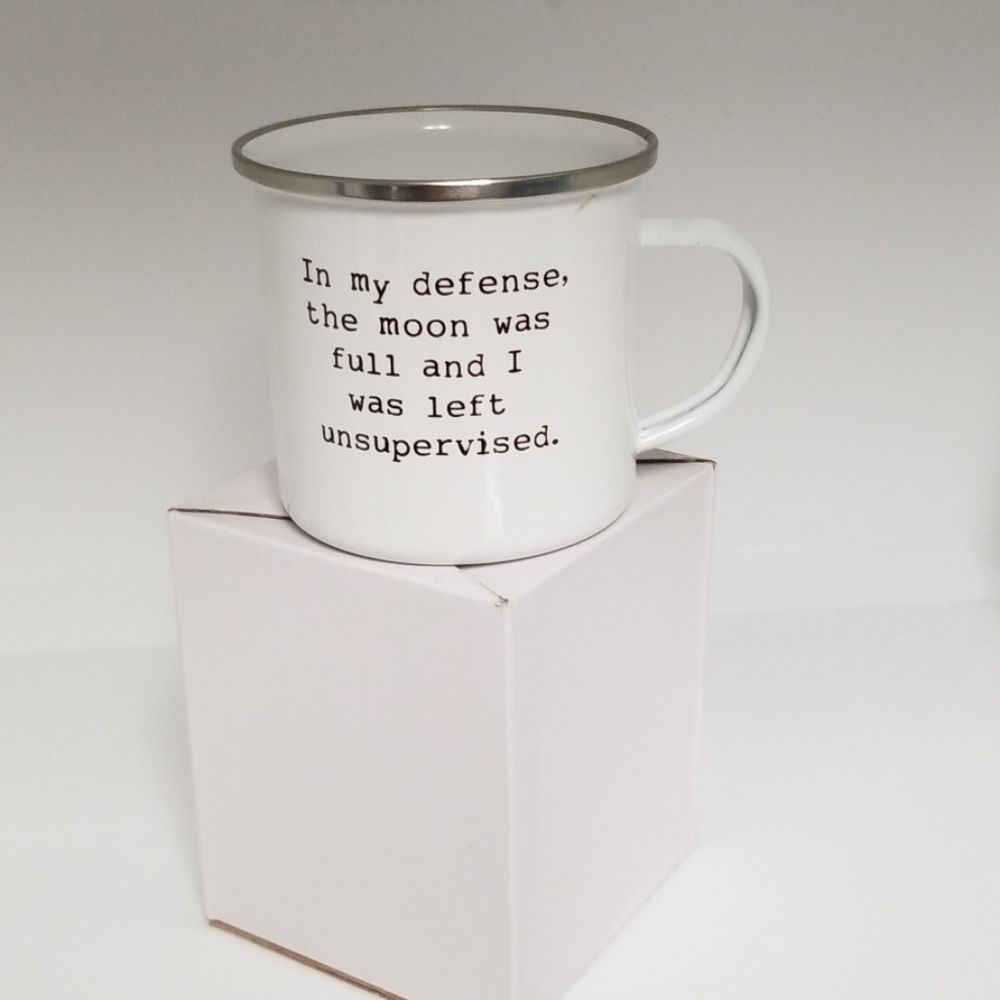 White lightweight stainless steel enamel coated mu